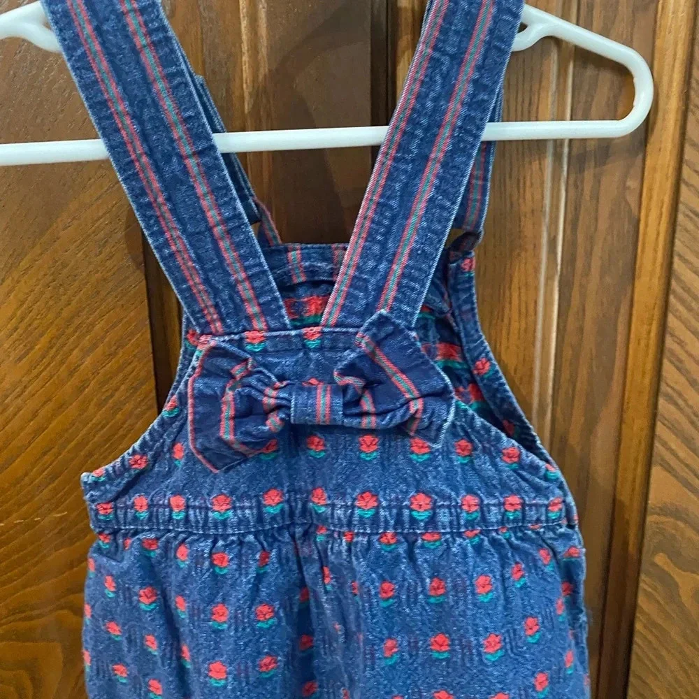 Vintage Oshkosh B’Gosh Floral Overalls  - Size 18 Months Floral Rose line